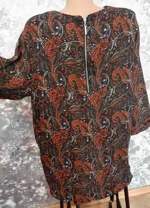 Блуза marks & spencer тяжелый шелк свободная с металлической змейкой9 фото