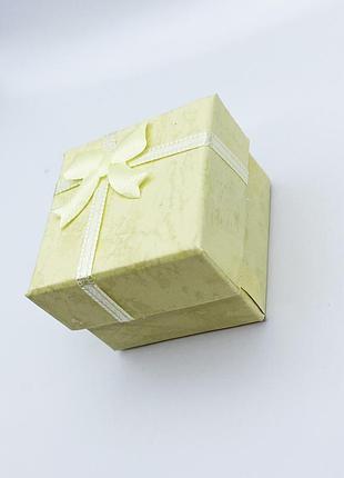 Коробочка для украшений под кольцо,кулон или серьги квадратная лимонная2 фото