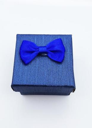 Коробочка для украшений под кольцо,кулон или серьги квадратная синяя1 фото