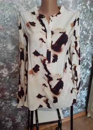 Блуза pieszak сорочка з коротким рукавом блуза бежева віскоза1 фото