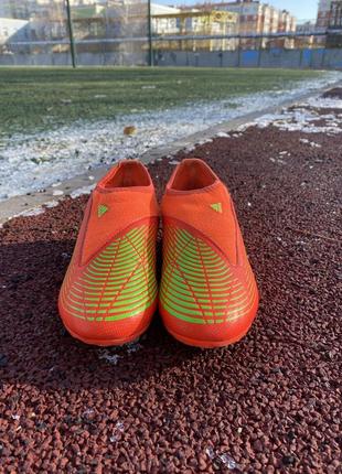 Бутсы без шнурков шиповки сороконожки оригинал adidas predator edge обувь для футбола р32/19.5см  mbappe messi ronaldo4 фото