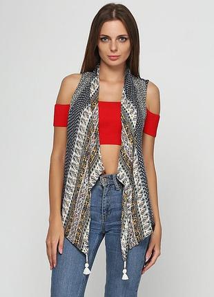 Нова легка літня накидка жилетка з китицями bershka