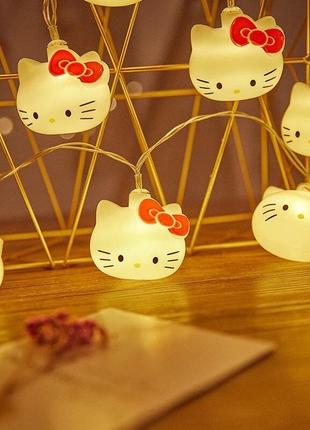 Led/лед гірлянда hello kitty декоративна/діодна usb 2 м2 фото