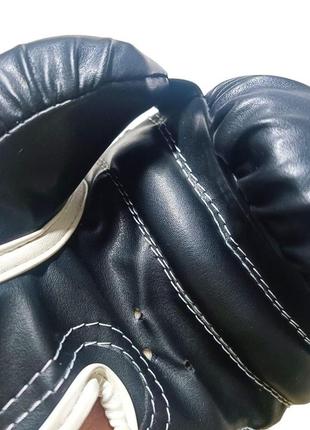 Боксерские перчатки venum 8 oz стрейч черные7 фото