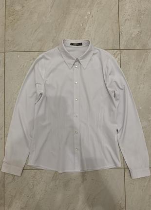 Женская рубашка базовая белая классическая рубашка1 фото