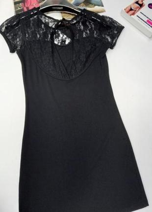 Цікаве  коротке чорне трикотажне плаття3 фото
