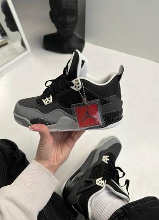 Nike air jordan 4 retro grey black, дополнительные шнурки. унисекс. размеры 36-45