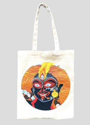 Полотняна сумка з авторським принтом богиня калі ма сумка шоппер шоппер шива