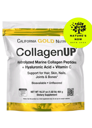 464 грамма / collagenup морской коллаген с гиалуроновой кислотой и витамином с  / california gold nutrition