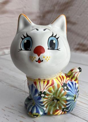 Кошка копилка  ручной работы львовская керамика 04-51 фото