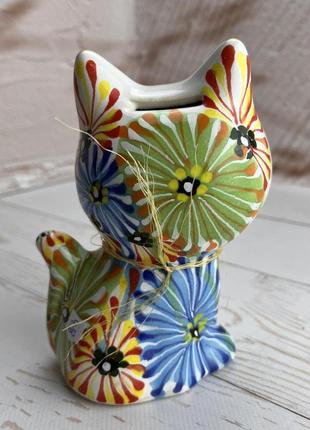 Кошка копилка  ручной работы львовская керамика 04-52 фото