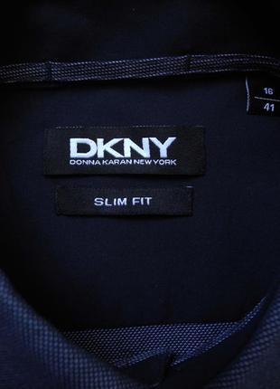 Чоловіча сорочка синя в узорчік крапп стрейч dkny l