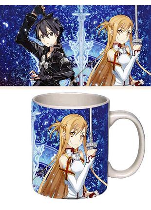 Чашка белая аниме мастер меча онлайн sword art online (z0698)