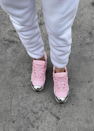 Шикарные женские кроссовки adidas raf simons в розовом цвете (весна-лето-осень)😍6 фото