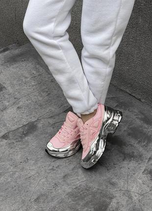 Шикарные женские кроссовки adidas raf simons в розовом цвете (весна-лето-осень)😍9 фото