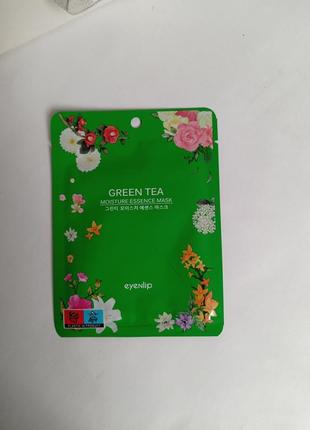 Тканевая маска для лица с зеленым чаем eyenlip moisture essence mask green tea1 фото