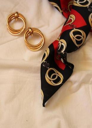 Платок хустинка платочек бант лента для волос на сумку топ-качество черный красный в кольца4 фото