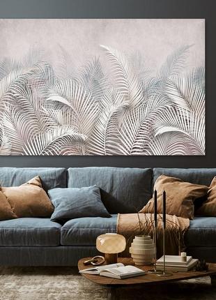 Модульна картина у вітальню / спальню     абстракція листя папороті       mlp_266 ( 60х30см )3 фото