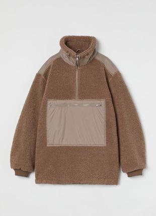 H&m анорак шерпа, плюш, тедди кофта, куртка, свитшот