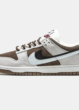 Nike sb dunk low  85 double swoosh beige brown, кросівки найк данк чоловічі, кроссовки мужские найк данк