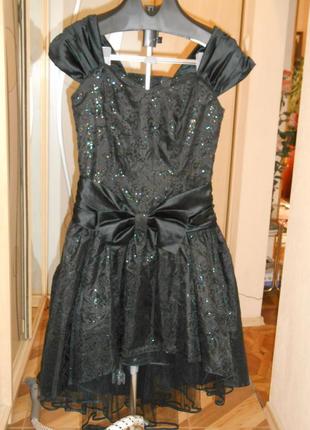 Платье вечернее чёрное c цветными блёстками c&a7 фото
