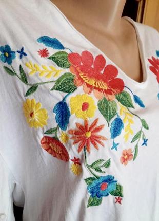 Блуза вышиванка футболка zara, s-m3 фото