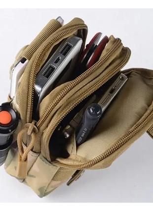 Тактична сумка - сумка для телефону, система molle органайзер тактичний з кордури. колір: койот9 фото