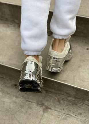 Кожаные женские кроссовки adidas raf simons бежевый цвет (весна-лето-осень)😍4 фото