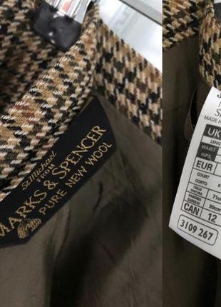 Теплая шерстяная юбка шерсть 100% marks &amp; spencer гусиная лапка7 фото