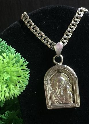 Серебряная иконка :матир божа.4 фото