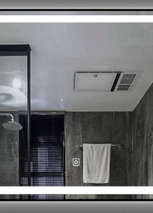 Зеркало с подсветкой для ванны dusel led de-m0061s1 silver 100смх75см (сенсорное включение+подогрев)
