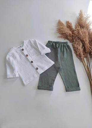 Костюм мусліновий рубашка і штани. дитячийкостюм літній.