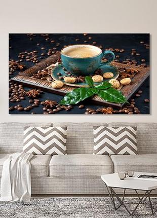 Модульна картина у вітальню / спальню  ароматна кава    mlp_317 ( 60х30см )2 фото