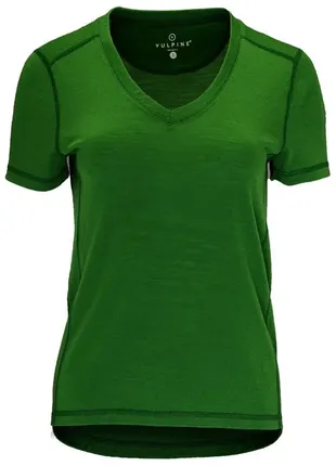 Футболка из шерсти мериноса vulpine womens merino v neck tee green