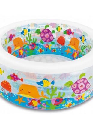 Детский надувной бассейн манеж и батут аквариум intex 58480