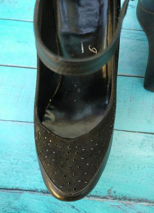 Черные кожаные туфли на платформе, 35 размера3 фото
