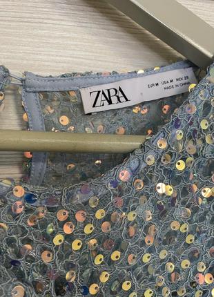 Сукня zara паєтки новорічне плаття коротке2 фото