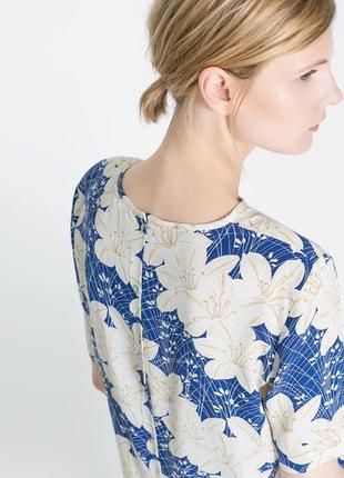 Блузка,топ в цветочный принт,на пуговицах zara,38/m4 фото
