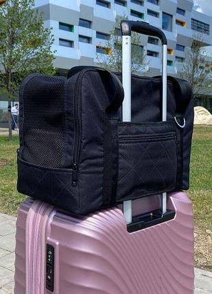 Сумка переноска для собак та котів voyage elegant black m - 50х30х30см4 фото