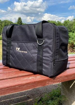 Сумка переноска для собак та котів voyage elegant black m - 50х30х30см9 фото