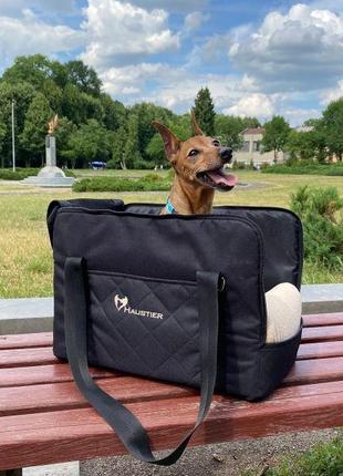Сумка переноска для собак та котів voyage elegant black m - 50х30х30см5 фото