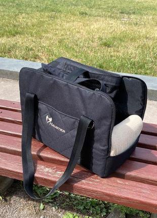 Сумка переноска для собак та котів voyage elegant black m - 50х30х30см7 фото
