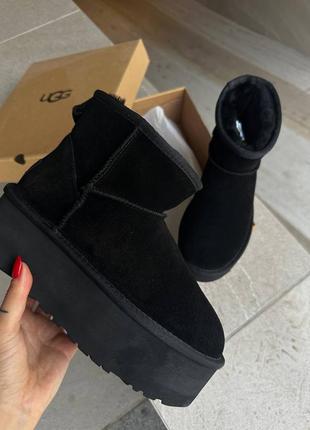 Угги ugg mini black platform