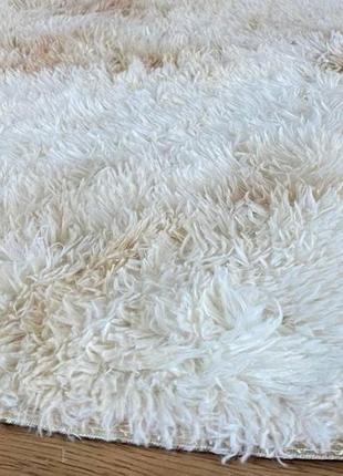 Меховый ворсистый прикроватный коврик травка 90х200 с длинным ворсом1 фото