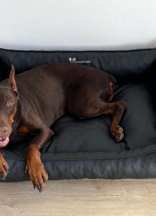 Лежак для собак sweet dreams black екошкіра вологостійкий xl - 100х70х28см2 фото