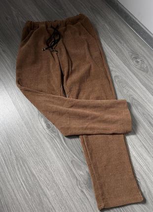 Шикарные брюки вельветовые шоколадный цвет италия джоггеры