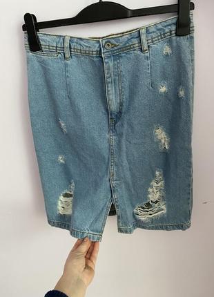 Джисновая юбка denimco