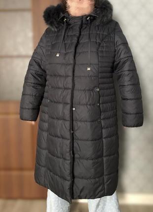 Пуховик куртка курточка зимняя парка с капюшоном длинная длинная пальто тренч большой размер