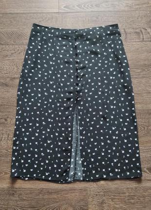 H&m миди юбка  в мелкий цветочек с разрезом 2xl6 фото