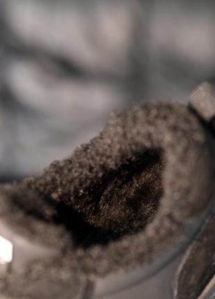 Кроссовки кожаные с мехом черные9 фото